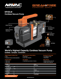 Thumbnail of document Data Sheet - NP4DLM BreakFree Cordless Vacuum Pump, 4 CFM